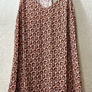 CAbi Floral Poem Cami  - Red, Cream, gold. Large. NWOT. 21.5” pit to pit